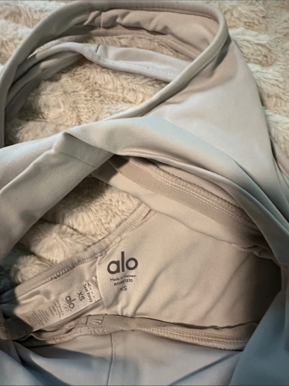 ALO Yoga Wild Thing Light Beige Racerback Sports Bra XS - Picture 4 of 7